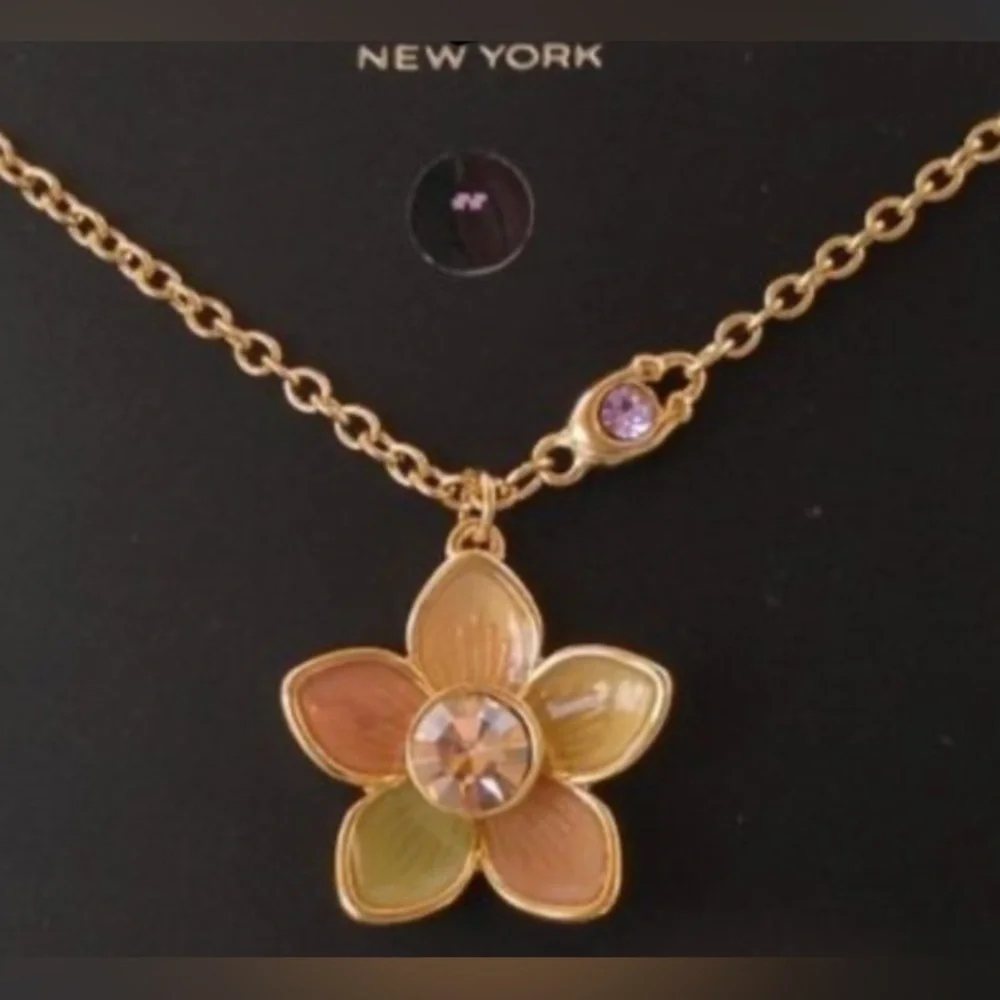 NWT Coach‎ Transparent Wildflower Necklace